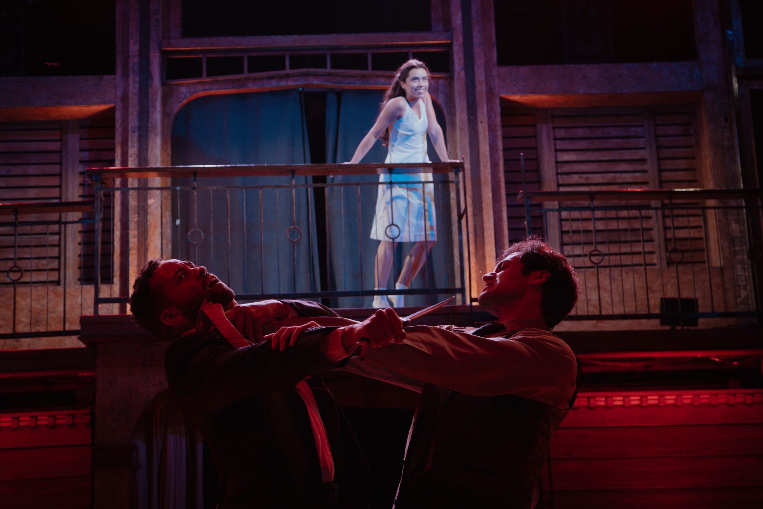 Production photo of "Romeo & Juliet". Contact esimon@uci.edu for detailed descriptions of our production photos.